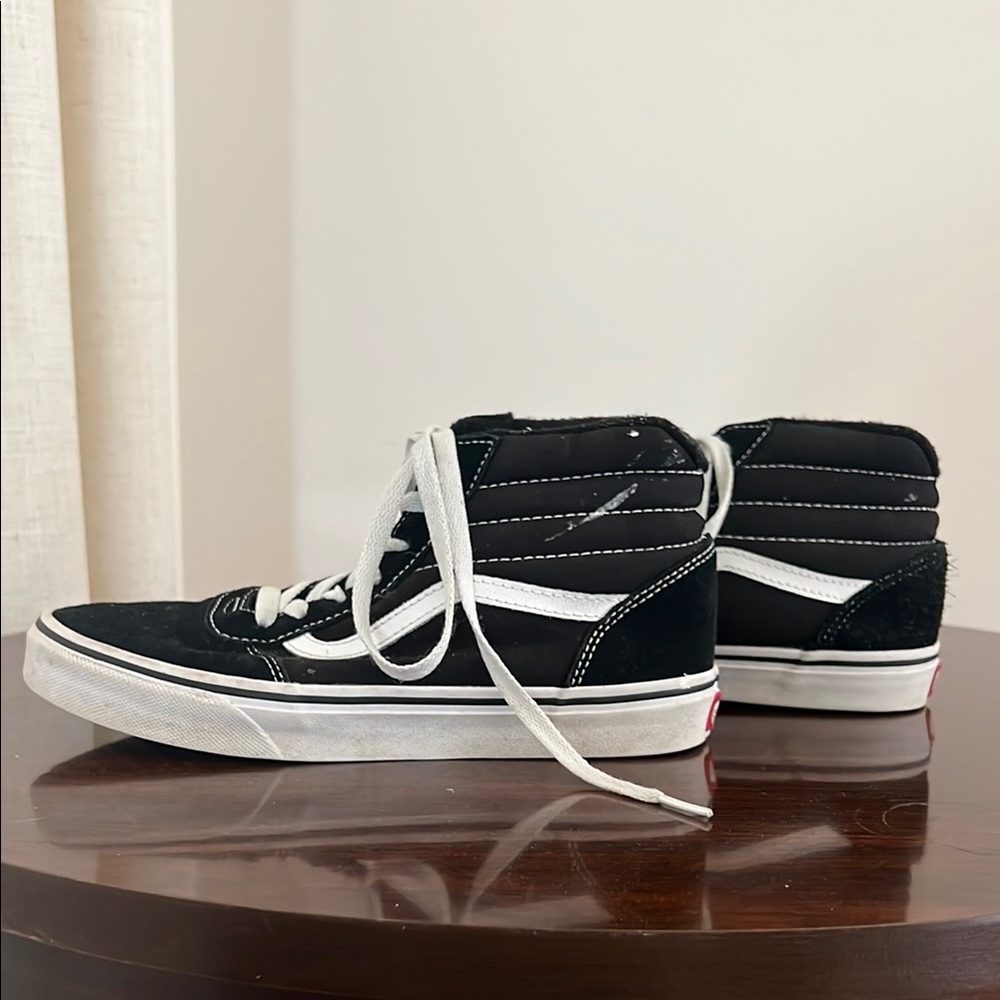 Vans Black and White High-Top Sneakers